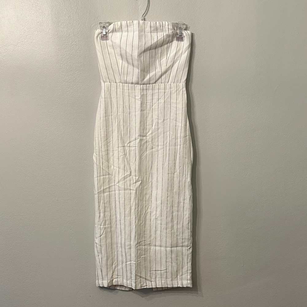 Forever 21 Striped Strapless Dress